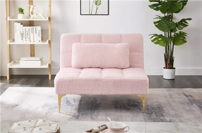 Kauč ​​na razvlačenje za jednu osobu Toolyy sa zlatnom metalnom tkaninom za noge